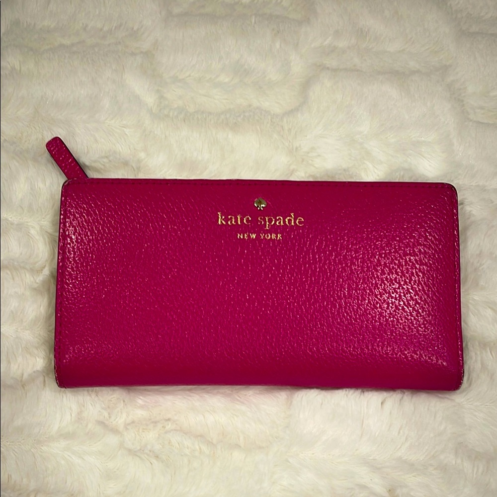 Kate Spade Pink Pebbled Leather Wallet